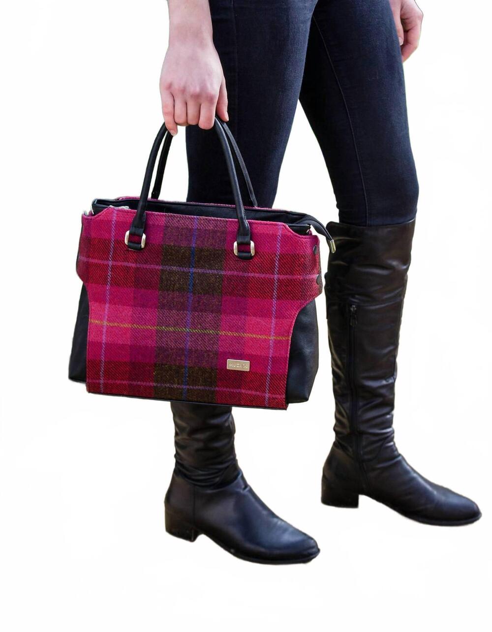 NEW MUCROS WEAVERS women's leather bag in pink